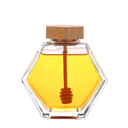 Glass Honey Jar with Wooden Lid and Spoon