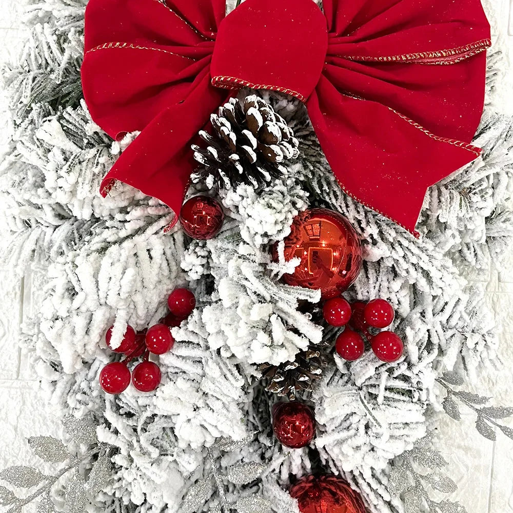 Guirlanda de Natal com Rattan Nevada para Porta