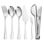 Kit Utensílios de Cozinha 6 Peças em Aço Inox Dourado e Prata
