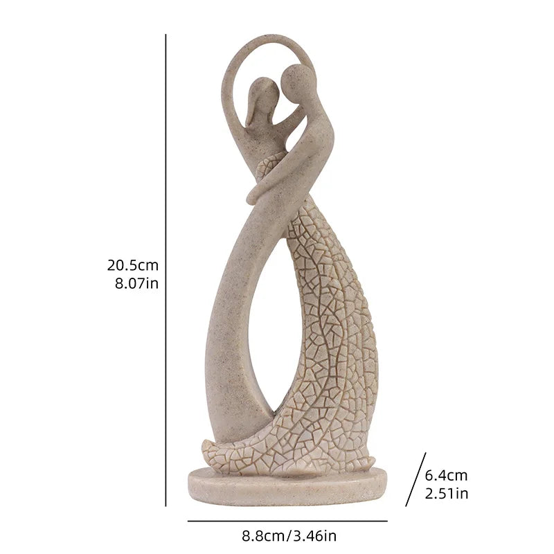 Escultura Abstrata de Casal para Mesa e Decoração Moderna