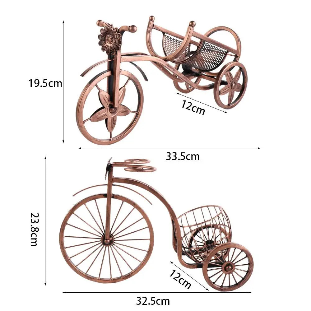 Decorative Metal Wine Holder – Retro Bicycle Design (Copper Finish)