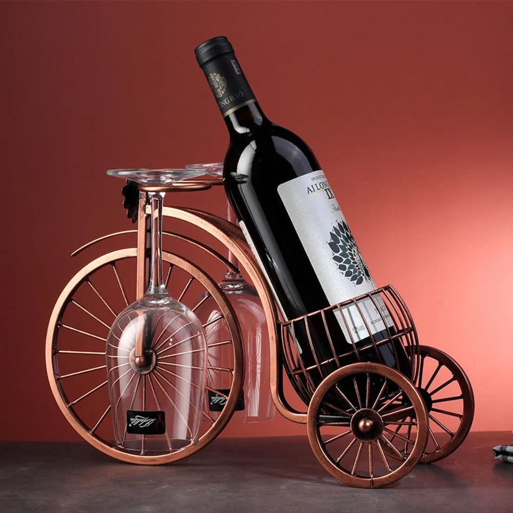 Decorative Metal Wine Holder – Retro Bicycle Design (Copper Finish)