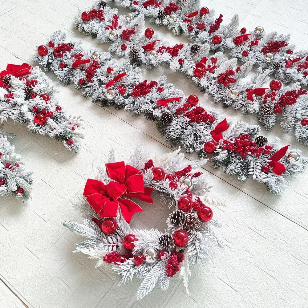 Guirlanda de Natal com Rattan Nevada para Porta