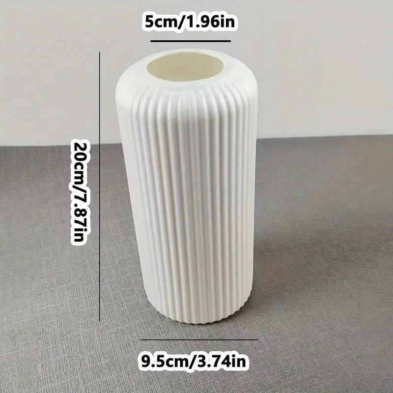 Vaso Decorativo de Cerâmica Cilíndrico para Mesa e Sala