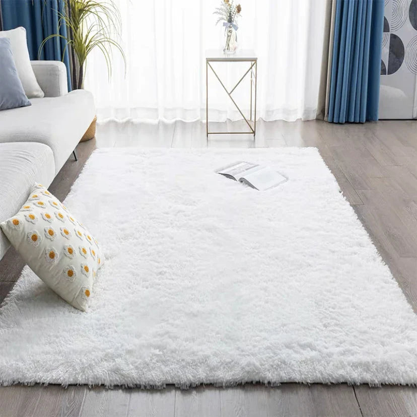 Tapete Felpudo Creme Antiderrapante para Sala e Quarto