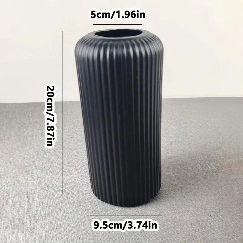 Vaso Decorativo de Cerâmica Cilíndrico para Mesa e Sala