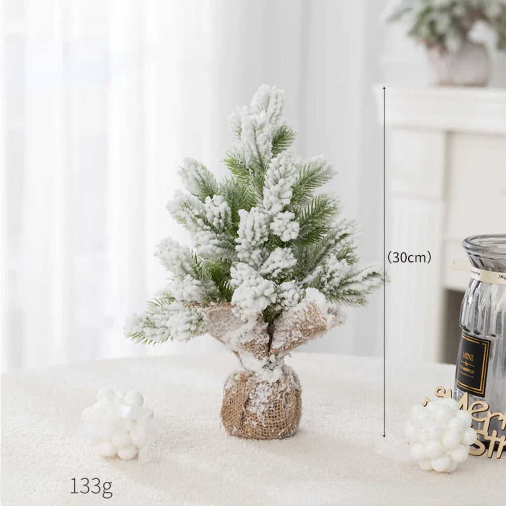 Árvore de Natal de Mesa Artificial com Neve e Luz