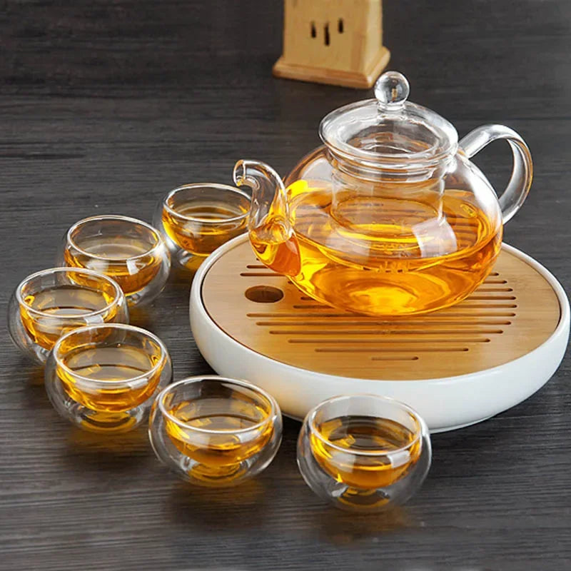 Conjunto de Xícaras de Chá de Vidro