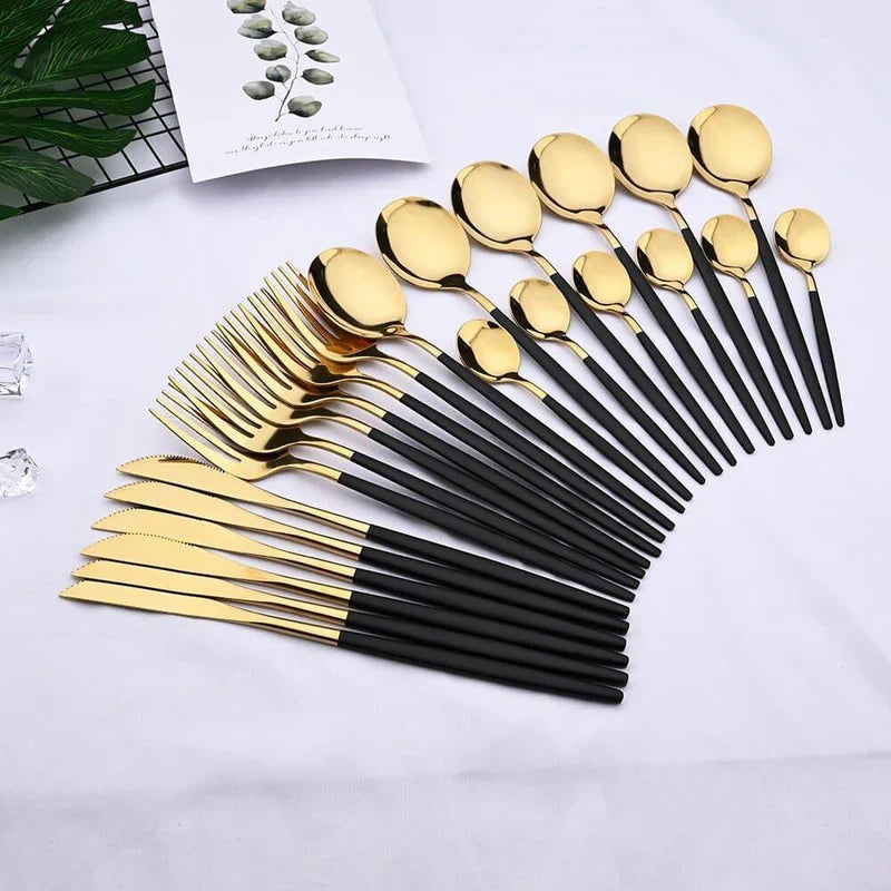 Luxury Stainless Steel Cutlery Set – 24 Pieces