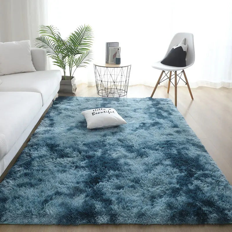 Tapete Felpudo Azul Antiderrapante para Sala e Quarto - Loja Sem Barreiras