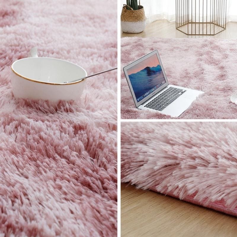 Tapete Felpudo Rosa Antiderrapante para Sala e Quarto - Loja Sem Barreiras
