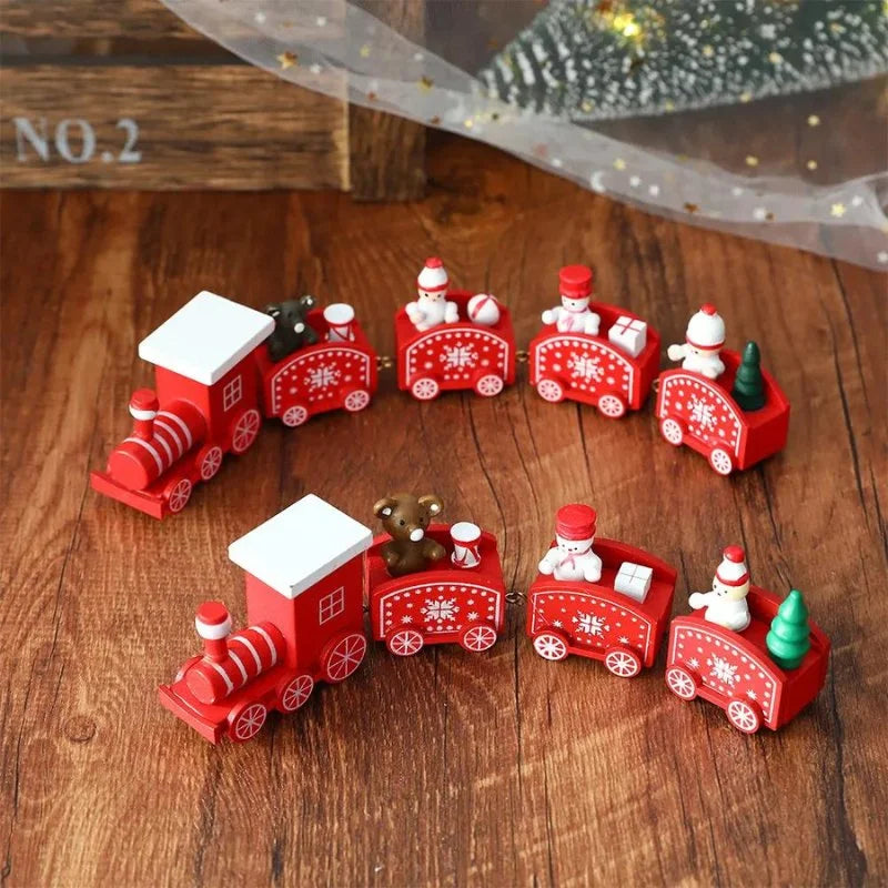 Trenzinho Natalino de Madeira Para Mesa Decoração de Natal - Loja Sem Barreiras
