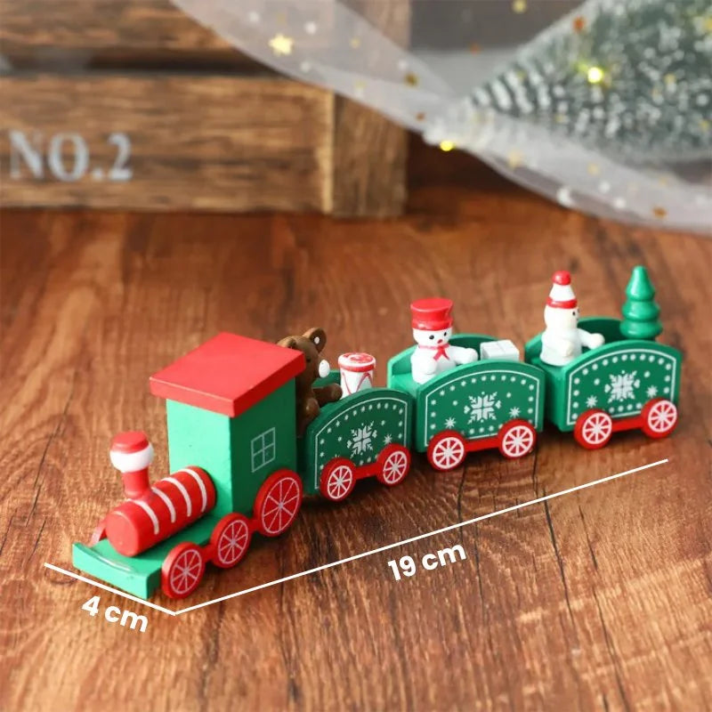 Trenzinho Natalino de Madeira Para Mesa Decoração de Natal - Loja Sem Barreiras