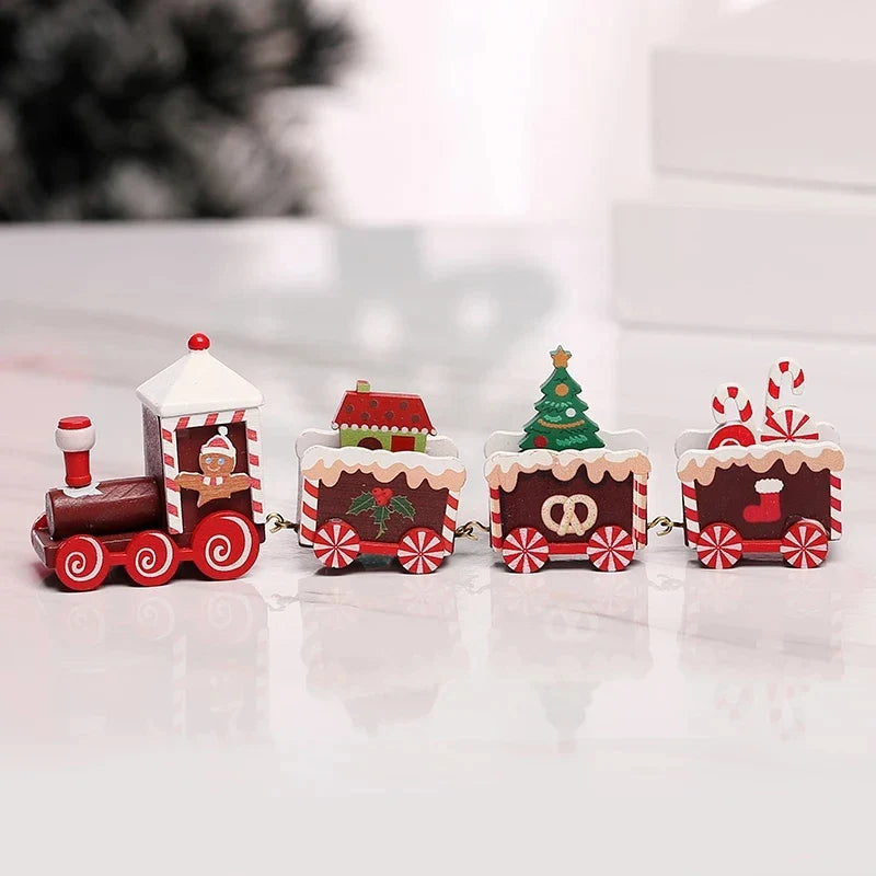 Trenzinho Natalino de Madeira Para Mesa Decoração de Natal - Loja Sem Barreiras