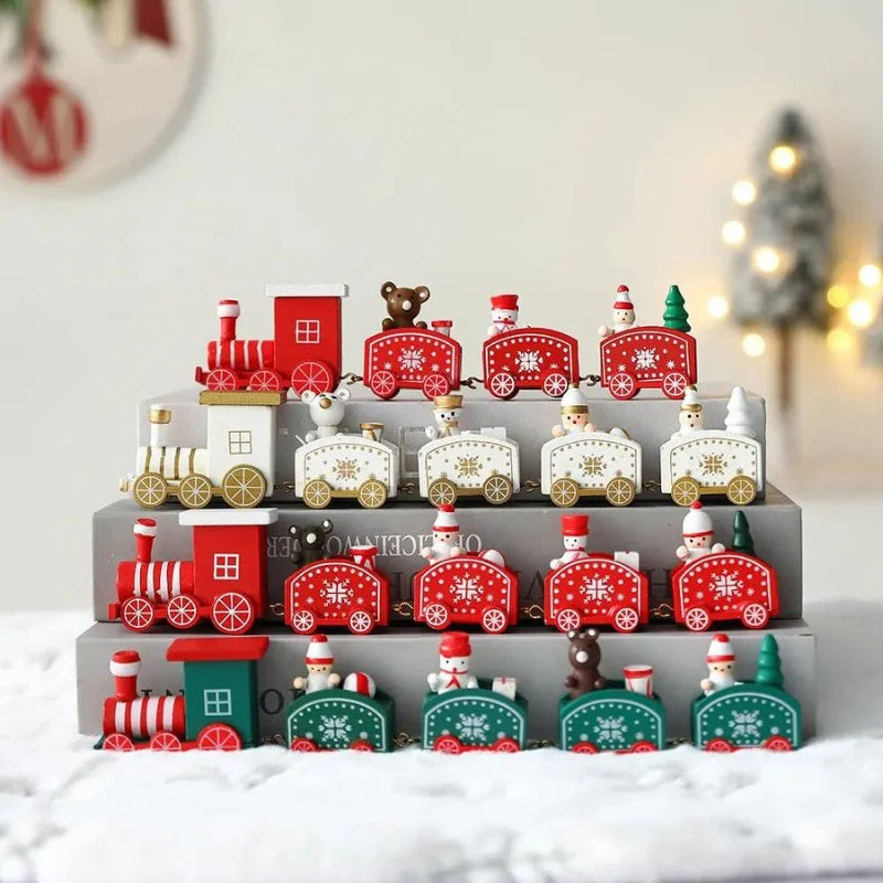 Trenzinho Natalino de Madeira Para Mesa Decoração de Natal - Loja Sem Barreiras