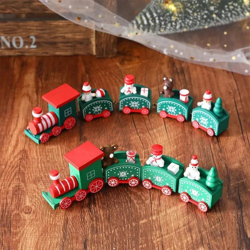 Trenzinho Natalino de Madeira Para Mesa Decoração de Natal - Loja Sem Barreiras