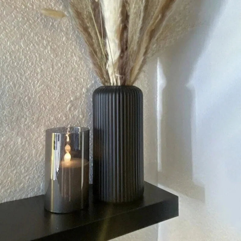 Vaso Decorativo de Cerâmica Cilíndrico para Mesa e Sala - Loja Sem Barreiras