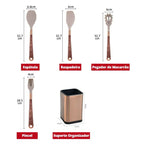 10-Piece Silicone Kitchen Utensil Set with Organizer – Rosé